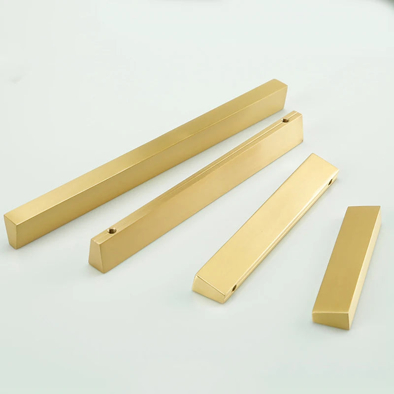 Plus Length 4PCS Solid Pure Brass Furniture Handles Drawer Pulls Cupboard Wardrobe Kitchen Dresser Shoe TV Cabinet Pulls Handles